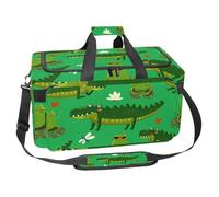 lcndlsoe Large Sports Gym Bag, 30L Duffel Bag for Travel, Workout, Fitness & Sport - Crocodile Green Frog