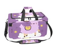lcndlsoe Large Sports Gym Bag, 30L Duffel Bag for Travel, Workout, Fitness & Sport - Cute Purple Llama Alpaca on The Cloud