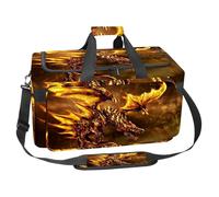 lcndlsoe Large Sports Gym Bag, 30L Duffel Bag for Travel, Workout, Fitness & Sport - Flying Fire Dragon