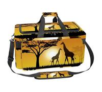 lcndlsoe Large Sports Gym Bag, 30L Duffel Bag for Travel, Workout, Fitness & Sport - Giraffe at Savanah Sunset Silhouette