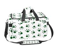 lcndlsoe Large Sports Gym Bag, 30L Duffel Bag for Travel, Workout, Fitness & Sport - Green Frog Paw Footprint