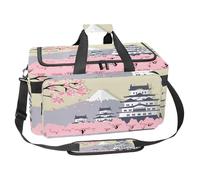 lcndlsoe Large Sports Gym Bag, 30L Duffel Bag for Travel, Workout, Fitness & Sport - Japan Mount Fuji Cherry Blossoms Pattern