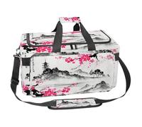 lcndlsoe Large Sports Gym Bag, 30L Duffel Bag for Travel, Workout, Fitness & Sport - Landscape Sakura Branches Lake Hills