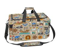 lcndlsoe Large Sports Gym Bag, 30L Duffel Bag for Travel, Workout, Fitness & Sport - Pirates Adventures