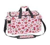 lcndlsoe Large Sports Gym Bag, 30L Duffel Bag for Travel, Workout, Fitness & Sport - Red Little Flowers