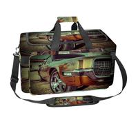 lcndlsoe Large Sports Gym Bag, 30L Duffel Bag for Travel, Workout, Fitness & Sport - Retro Car Classic