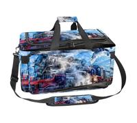 lcndlsoe Large Sports Gym Bag, 30L Duffel Bag for Travel, Workout, Fitness & Sport - Steam Locomotive Train Track Railway