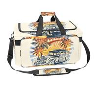 lcndlsoe Large Sports Gym Bag, 30L Duffel Bag for Travel, Workout, Fitness & Sport - Sun Beach and Retro Woody Car Honolulu Palm Tree
