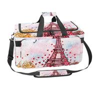 lcndlsoe Large Sports Gym Bag, 30L Duffel Bag for Travel, Workout, Fitness & Sport - Vintage Postcard Watercolor Illustration Paris France Eiffel Tower