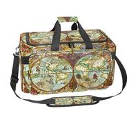 lcndlsoe Large Sports Gym Bag, 30L Duffel Bag for Travel, Workout, Fitness & Sport - Vintage World Atlas Map Pirate Adventures Pattern