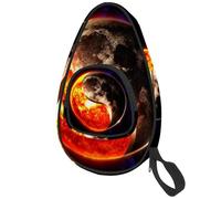 lcndlsoe Ping Pong Paddle Bag, 3D Tai Chi Sun Moon Table Tennis Racket Cover Case