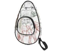 lcndlsoe Ping Pong Paddle Bag, African Animals Elephant Giraffe Hippo Rhino Lion Zebra Parrot Table Tennis Racket Cover Case