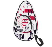 lcndlsoe Ping Pong Paddle Bag, America Heart Liberty Statue Table Tennis Racket Cover Case