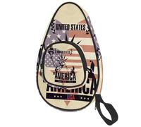 lcndlsoe Ping Pong Paddle Bag, America Liberty Statue Heart Table Tennis Racket Cover Case