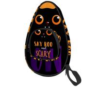 lcndlsoe Ping Pong Paddle Bag, Black Cat Say Boo Scary Table Tennis Racket Cover Case