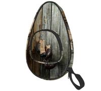 lcndlsoe Ping Pong Paddle Bag, Brown Old Boxing Gloves with a Lace Over Old Wooden Wall Illustration Table Tennis Racket Cover Case