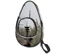 lcndlsoe Ping Pong Paddle Bag, Cherry Blossom Brown Temple Table Tennis Racket Cover Case