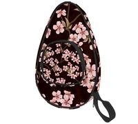lcndlsoe Ping Pong Paddle Bag, Cherry Blossom Flowers Pattern Table Tennis Racket Cover Case