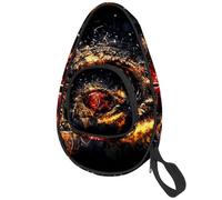 lcndlsoe Ping Pong Paddle Bag, Chinese Dragon Blood Eye with Fire Design Table Tennis Racket Cover Case