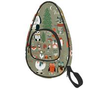 lcndlsoe Ping Pong Paddle Bag, Christmas Forest Cartoon Animal Owls Panda Fox Table Tennis Racket Cover Case