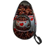 lcndlsoe Ping Pong Paddle Bag, Coffee Beans Love Heart Cup Table Tennis Racket Cover Case