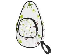 lcndlsoe Ping Pong Paddle Bag, Colored Frogs Footprints Pattern Table Tennis Racket Cover Case