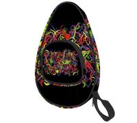 lcndlsoe Ping Pong Paddle Bag, Colorful Butterfly Love Heart Pattern Table Tennis Racket Cover Case