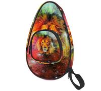 lcndlsoe Ping Pong Paddle Bag, Cool Animal Lion Galaxy Table Tennis Racket Cover Case