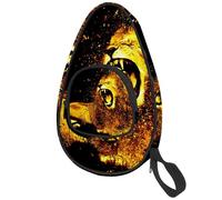 lcndlsoe Ping Pong Paddle Bag, Cool Lion Art Painting Table Tennis Racket Cover Case