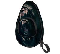 lcndlsoe Ping Pong Paddle Bag, Cool Lion Open Mouth Tooth Table Tennis Racket Cover Case