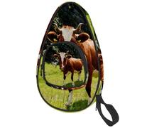 lcndlsoe Ping Pong Paddle Bag, Cows Grazing Field Table Tennis Racket Cover Case