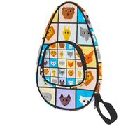 lcndlsoe Ping Pong Paddle Bag, Cute Animal Head Elephant Fox Lion Giraffe Table Tennis Racket Cover Case