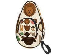 lcndlsoe Ping Pong Paddle Bag, Cute Animals Head Pig Lion Table Tennis Racket Cover Case