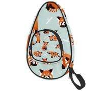 lcndlsoe Ping Pong Paddle Bag, Cute Orange Panda Bamboo Pattern Table Tennis Racket Cover Case