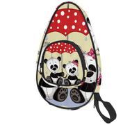 lcndlsoe Ping Pong Paddle Bag, Cute Panda Animals and Umbrella Table Tennis Racket Cover Case