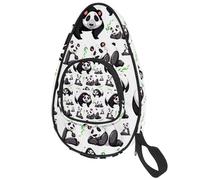 lcndlsoe Ping Pong Paddle Bag, Cute Panda Bamboo Pattern Table Tennis Racket Cover Case