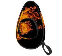 lcndlsoe Ping Pong Paddle Bag, Fire Hell Inferno Table Tennis Racket Cover Case