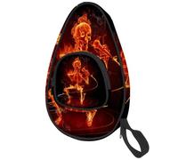 lcndlsoe Ping Pong Paddle Bag, Fire Skull Sing Song Table Tennis Racket Cover Case