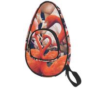 lcndlsoe Ping Pong Paddle Bag, Flamingo Love Heart Table Tennis Racket Cover Case
