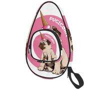 lcndlsoe Ping Pong Paddle Bag, Hello Pugicorn Funny Pug Dog Table Tennis Racket Cover Case