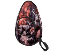 lcndlsoe Ping Pong Paddle Bag, Lion Deer Peace Table Tennis Racket Cover Case