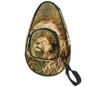 lcndlsoe Ping Pong Paddle Bag, Lion Enjoy the Sun Table Tennis Racket Cover Case