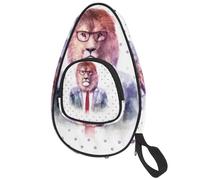 lcndlsoe Ping Pong Paddle Bag, Lion Head People Body Watercolor Table Tennis Racket Cover Case