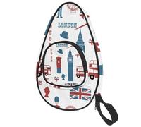 lcndlsoe Ping Pong Paddle Bag, London Eiffel UK Flag Bus Table Tennis Racket Cover Case