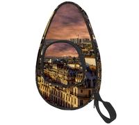 lcndlsoe Ping Pong Paddle Bag, London Paris Building Table Tennis Racket Cover Case