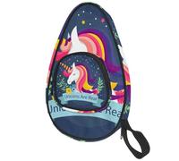 lcndlsoe Ping Pong Paddle Bag, Magic Unicorns are Real Floral Table Tennis Racket Cover Case