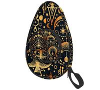 lcndlsoe Ping Pong Paddle Bag, Magical Astrology Moon Star Table Tennis Racket Cover Case