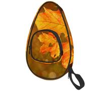 lcndlsoe Ping Pong Paddle Bag, Maple Leaf Love Heart Table Tennis Racket Cover Case