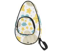 lcndlsoe Ping Pong Paddle Bag, Moon Cloud Stars Table Tennis Racket Cover Case