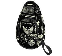 lcndlsoe Ping Pong Paddle Bag, Motorcycle Wing Skull Table Tennis Racket Cover Case